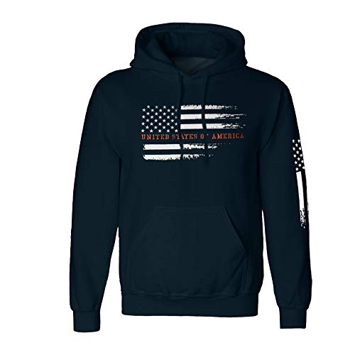 Amazon.com: 5 Star Grunge Style Vintage American Flag Hoodie